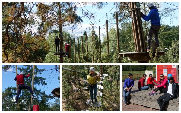 Recreational activity in Treetop Adventure Huippu, August 2018.