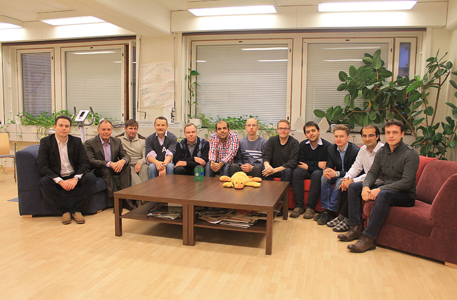 Visit of Prof. I. Semchenko, Gomel State University, December 2013 - second from the left.